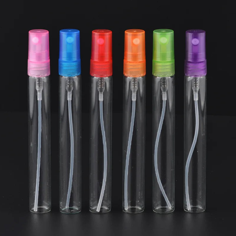 10ml Transparent Empty Glass Spray Colorful Empty Clear Perfume Sprayer Bottle