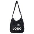 Custom logo Denim Shoulder Bags Canvas Embroidery Totes Female Packages Large Capacity Leisure or Travel Bag for Women Book Bag