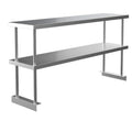 Stainless Steel Work Table Top Shelf 2 Tiers Table Top Display Rack Shelf for Work Table