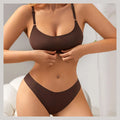BS233 Custom Comfortable Plain Seamless Bra Brief Sets Sexy Ladies Thong Bra Panty Set