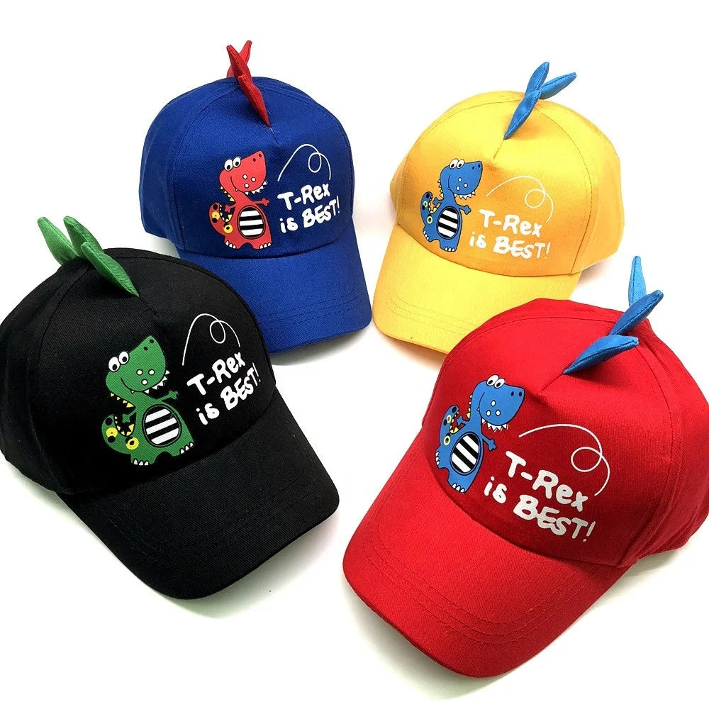 Adjustable Cartoon Little Dinosaur Summer Cute Custom Image Fashion Hump Breathable Waterproof Mesh Trucket Hip-Hop Hat Baseball