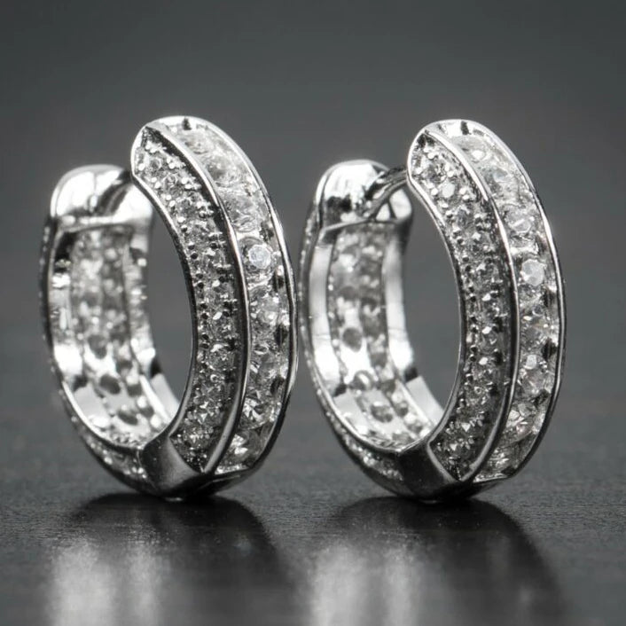 CAOSHI Trendy Boys Ear Hoops Men's Earring Jewelry Personality Hip Hop Luxury Fashion Male Earring Plated Silver Men Earings