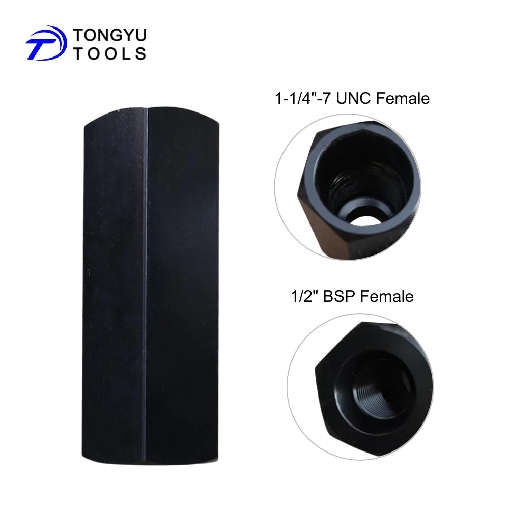 1-1/4"-7 UNC Female to 1/2" BSP Female Core Drill Adapter Heavy Duty Thread Converter Coupling Connector for Diamond Drill Bits