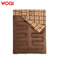 For WOQI Adult Double Cotton Sleeping Bag Thick Warm with Widened Design Polyester Fabric for Indoor & Outdoor Camping & Lunch B