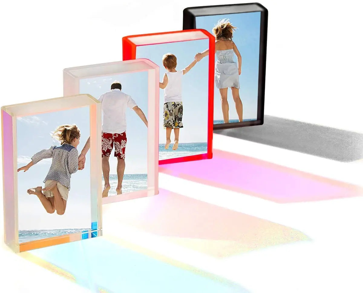 Colored Acrylic  Photo Frames Acrylic Frameless Floating Frame Desktop Sliding Small Photo Frame Desktop Decoration