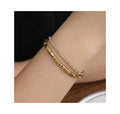 Friendship Jewelry Double Layer Stainless Steel Bracelet Crystal Diamond Silver Gold Beads Morse Code Bracelet for Women