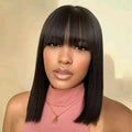 Online Shopping Weaves and Wigs Africa America Europe Raw Vietnam 13x4 Front Lace Short Straight Bob Wigs Human Hair With Bangs
