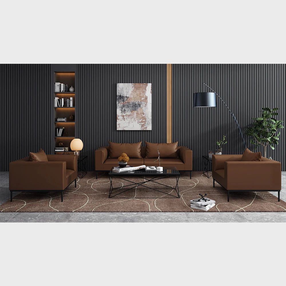 MIGE Office Home Furniture Livingroom 7 Seater Modern Leather Sofa Set