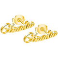 Personalized Jewelry S925 Sterling Silver Gold Plated Custom Name Stud Earrings for Women