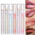 Wholesale Vegan Lip Gloss Transparent Sparkling Lip Oil Long Lasting Mineral Moisturizing Hydrating Plump Glossy Lip Oil
