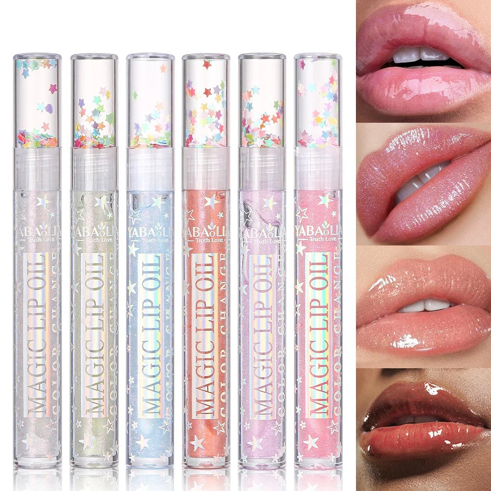 Wholesale Vegan Lip Gloss Transparent Sparkling Lip Oil Long Lasting Mineral Moisturizing Hydrating Plump Glossy Lip Oil