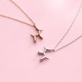925 Sterling Silver Necklace Cute Balloon Dog Shape Pendant Necklaces Lovely Animal Rose Gold Plated Fashion Jewelry for Women