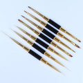 Custom Logo 7pc Dual-Ended 3D UV Gel Nail Art Brush Round Nylon Kolinsky Plastic Metal Handles with Custom Logo for Salon Use