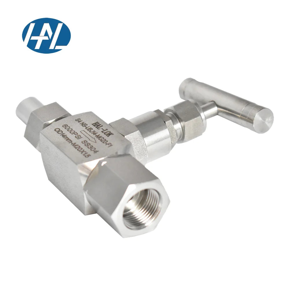 HAL-LOK JTH-3M Customized M20*1.5 316 Stainless Steel High Pressure Gas Female Needle Stop Valve Manual Thread 1/4 In. Port