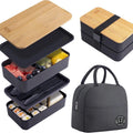 Double-Layer Insulation Large Capacity Plastic Fresh-Keeping Lunch Box Set Microwaveable Japanese Lunch Box