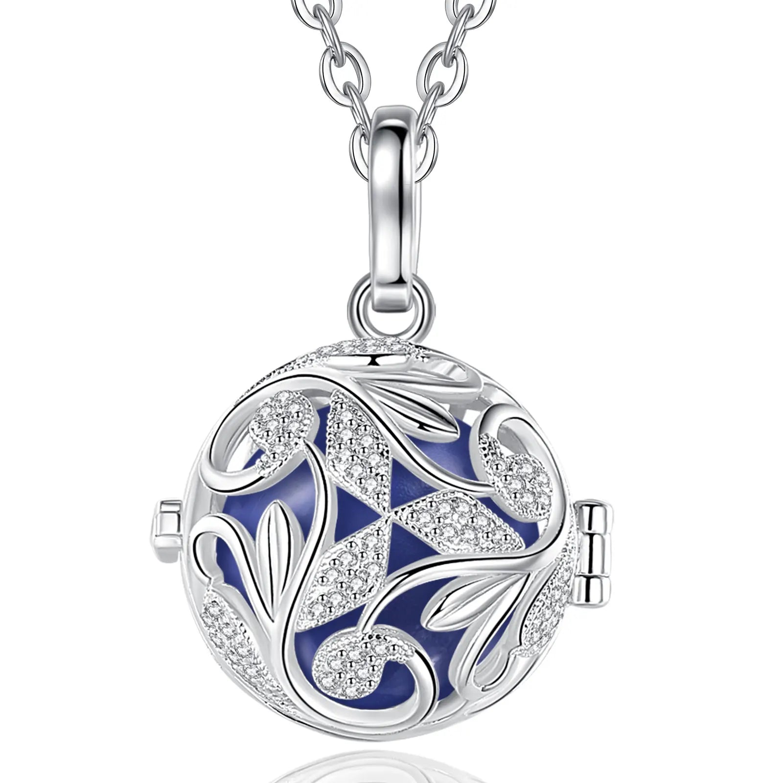 Merryshine Llamador De Angeles Plata Charm Bola Harmony Angel Caller Locket Necklace