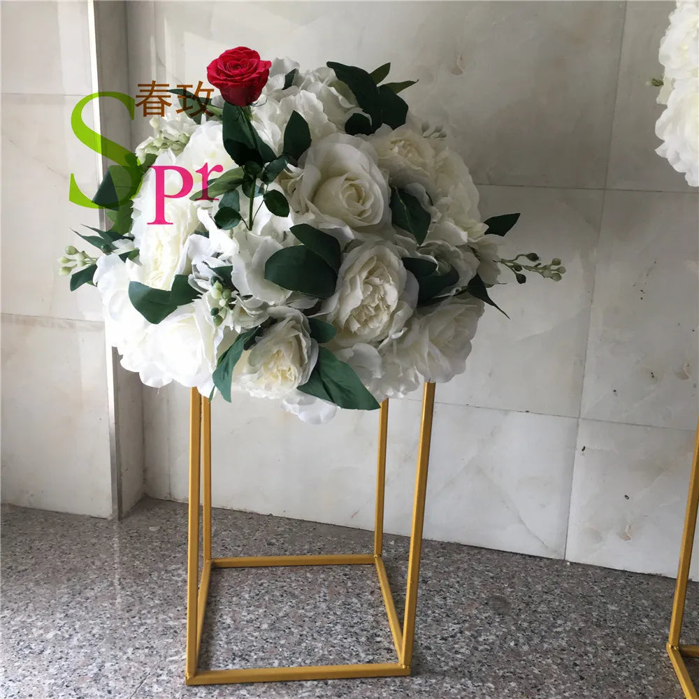 SPR Wholesale DIY Wedding Flower Ball Customized Peony Colorful Rose Cheap Artificial Silk Flower Heads European Style