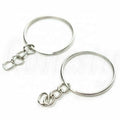 50pcs Polished Silver Short Chain Keyring DIY Metal Jewelry Tool with Split Ring Findings