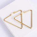 Formal Personalized Pvd 18k Gold Plated Stainless Steel Geometric Triangle Hoop Earrings