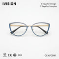 Cat Eye Glasses Frame Fashion Metal Glasses Anti Blue Light Glasses for Women
