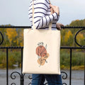 Letters Reusable Cotton Canvas Tote Grocery Shopping Bag Adjustable Buckle Custom Logo Minimalist Art Shoulder Bags Boho Bag