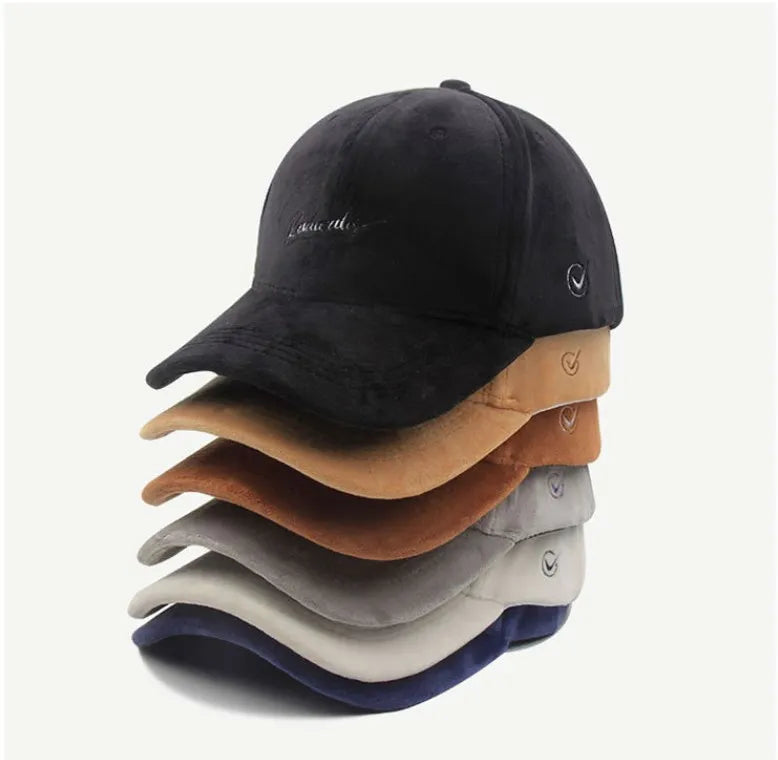 Curved Brim 6 Panel Sport Velvet Baseball Cap Custom Embroidery logo Satin Lining Velvet Baseball Cap
