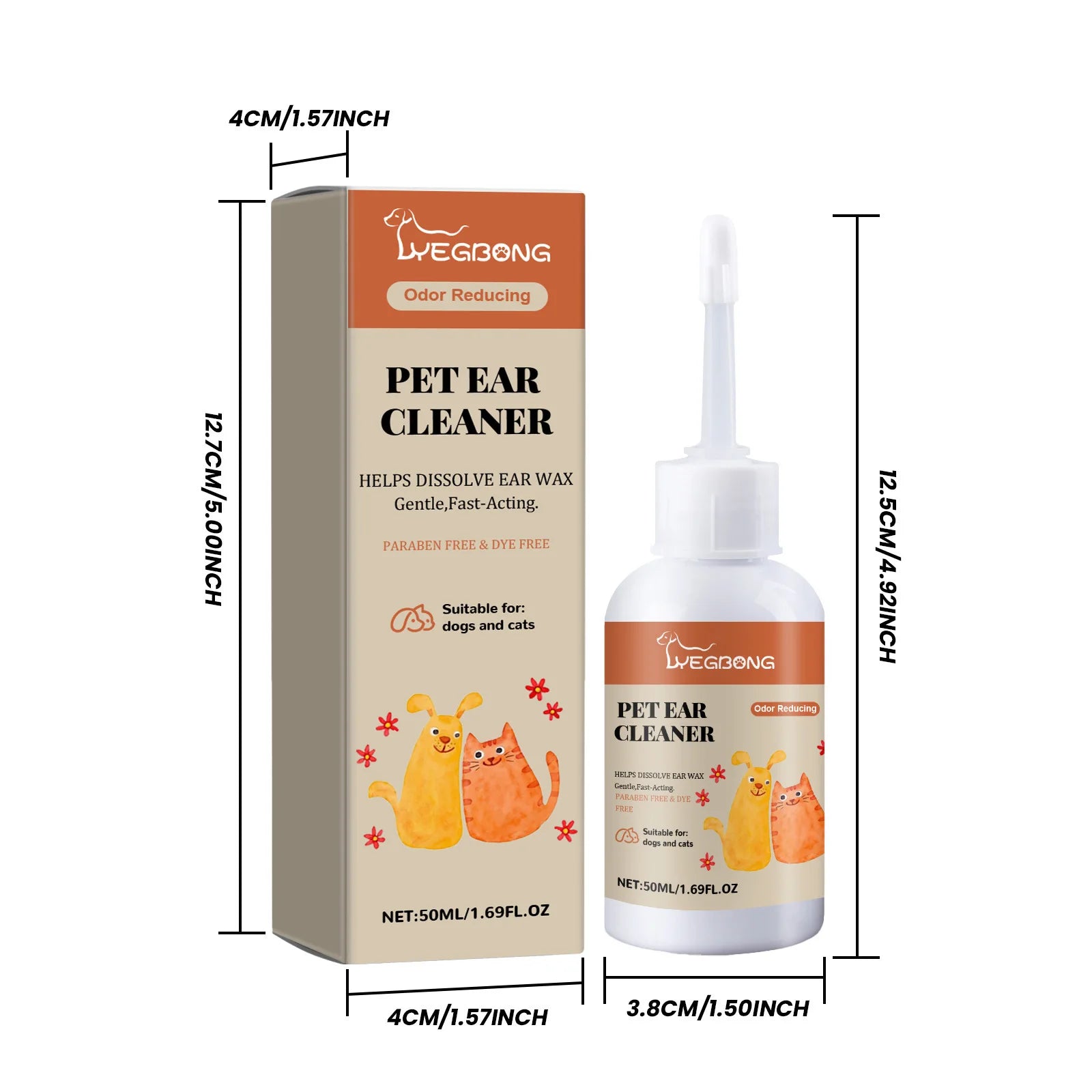 Effective Formula Pet Ear Drops Aloe Vera Extract Safe for Dogs-Relieves Ear Discomfort Cleanses Mites Earwax Eliminates Odor