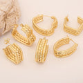 2025 New Trendy Women's Geometric Stainless Steel Earrings Gold Plated Heart Niche Design Chic Knitting Party Charm Jewelry