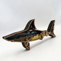 Hot Sale 3D Multi-layer Wooden Carving Animal Ornaments Christmas Home Decor 3D Wall Art Wooden Carved Shark Sea Animal Crafts