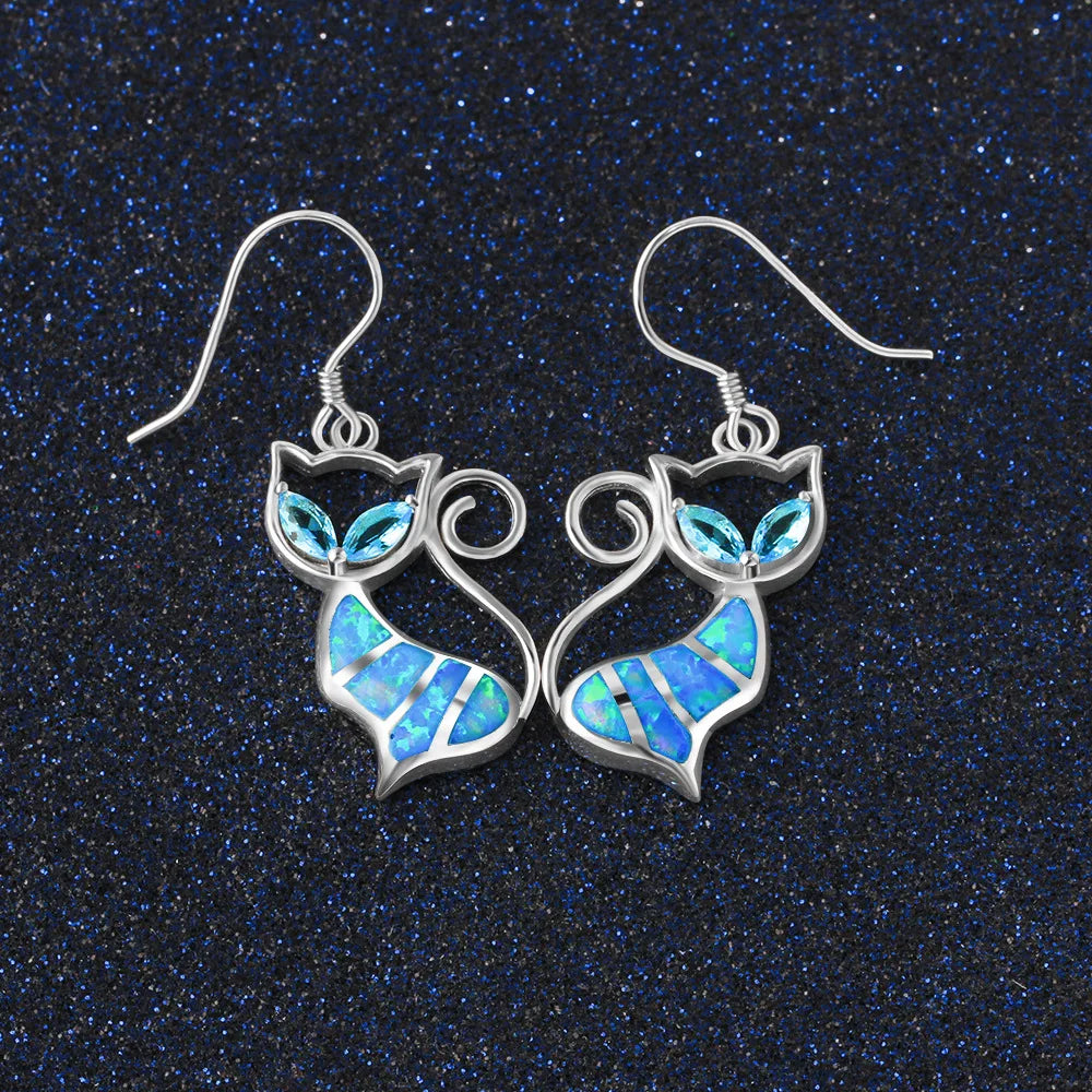 Hot Ladies Silver 925 Bridal Rhodium Plating Opal Custom logo Luxury Jewelry Earrings