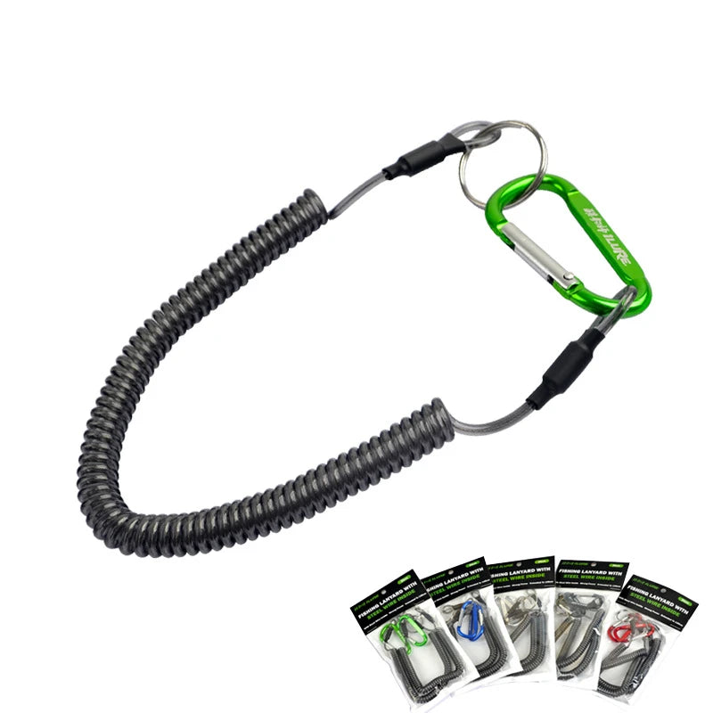 2Pcs Retractable Spring Elastic Rope Security Gear Tool Hiking Camping Anti-lost Phone Keychain Fishing Lanyards Outdoor