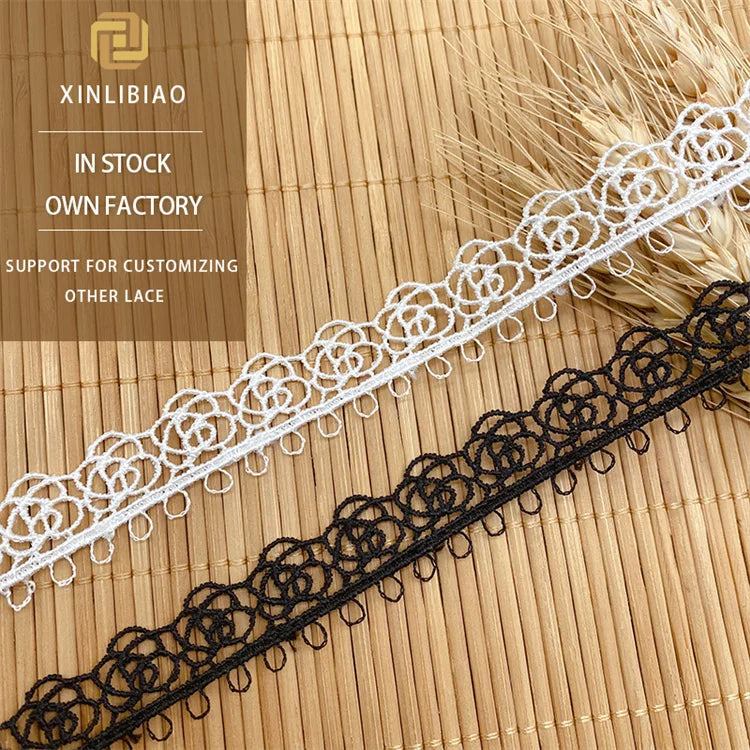 Lolita Lace Dress Accessories Side Lace Embroidered Rose Flowers Polyester Silk Ribbon Sewing Clothing Applications Water Shoes