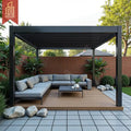 Waterproof Aluminium Garden Outdoor Patio Patio with Sliding Doors Garden Canopy Backyard Terrace Outdoor Living Pergola