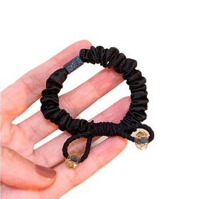 MIO Wholesale Fashion Crystal Elastic Hair Ties Simple Solid Color Handmade Hair Band Korean Thick Rubber Band for Women