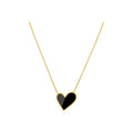 Hot Selling Stainless Steel Snake Chain Love Heart Shaped Necklace 18k Gold Plated Black Heart Pendant Necklace