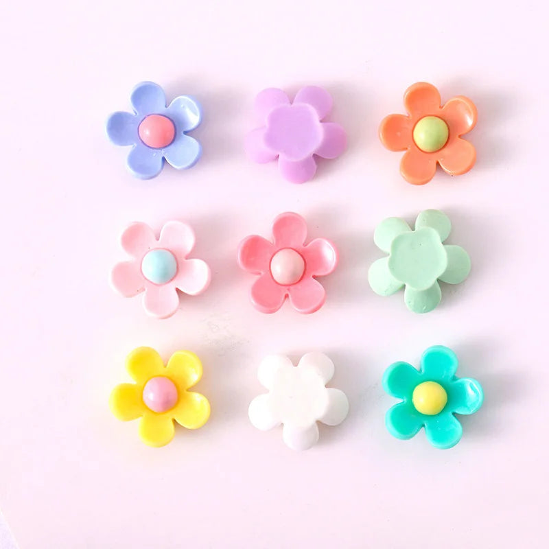 Hot Sale Popular Cheap 20mm Five Petal Flower Shaped Resin Charms for Phone case Decoration