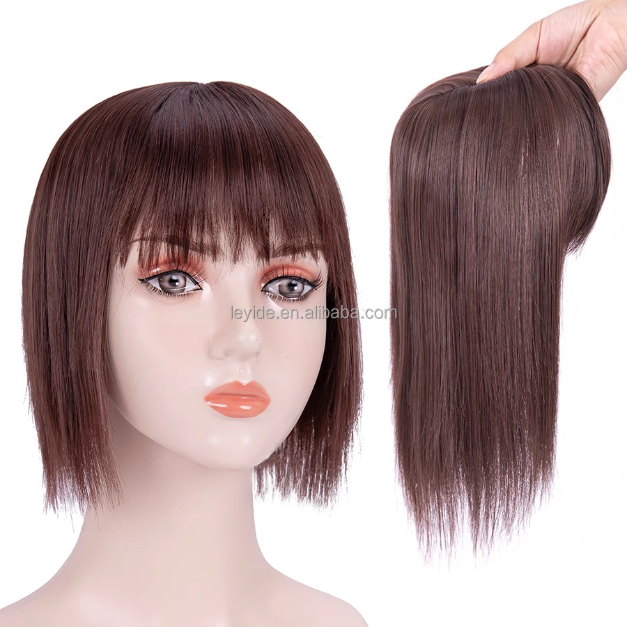 2022 New Arrival Factory Price Hair Piece Topper With Clips 100% Synthetic Hair Piece With Clips for Hair Loss