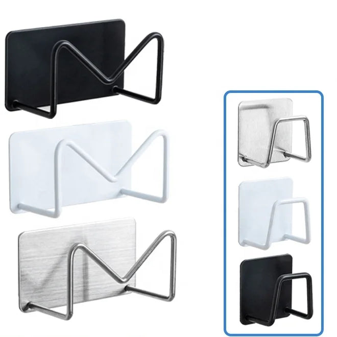 Kitchen Organizer Sponge Holder Soap Drying Rack Self Adhesive Sink Drain Racks Stainless Steel Sink Wall Storage Racks Hooks