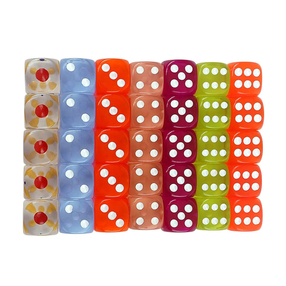 Wholesale Custom D6 16mm Dice Rounded Corners Transparent Colorful Gambling Dice Color Paint From Manufacturer
