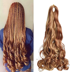 French Curly Spiral Dyed Synthetic Single Weft Hair Extension High Temperature Fiber 150g 24 Inch Braiding Hair