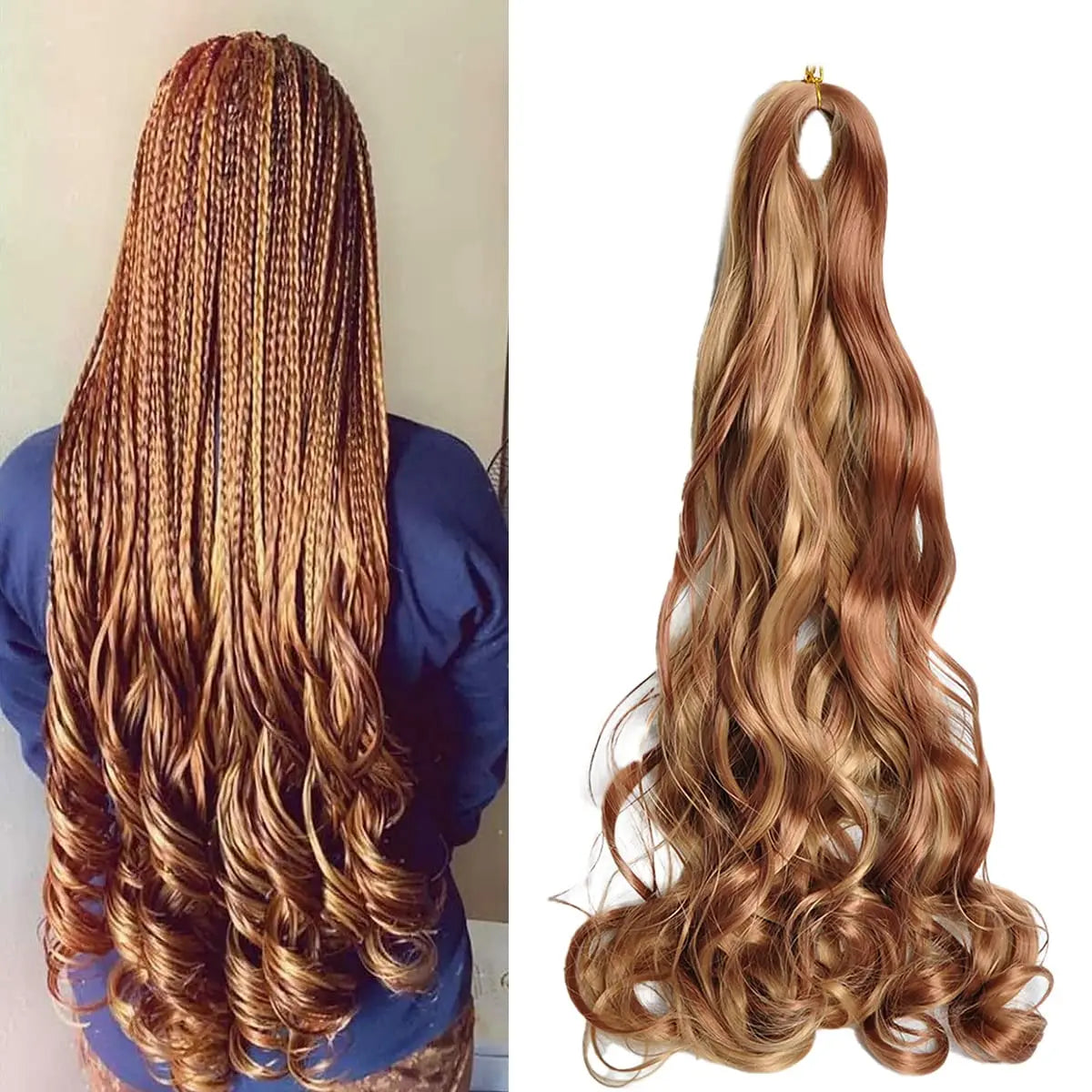 French Curly Spiral Dyed Synthetic Single Weft Hair Extension High Temperature Fiber 150g 24 Inch Braiding Hair