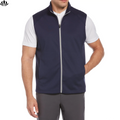 New Design Men's Custom Logo Polyester Mock Neck Zip up Fleece Golf Vest