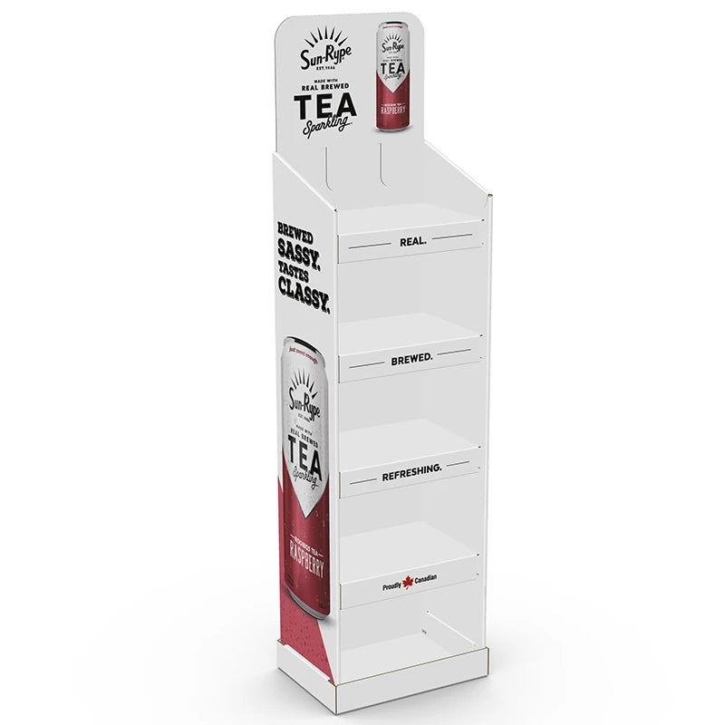 Custom Eco-friendly Supermarket Retail Corrugated Display for Rack for Food Drink Beer Snack Chips Cardboard Recycled Materials