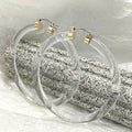 Luoyan Fashion Summer Transparent Clear Big Hoop Earrings Stainless Steel Acrylic Gold Plated Colorful Resin Hoop Earrings 2023