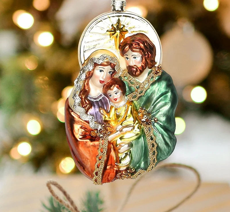 Hanging Vintage Home Angels Jesus Toys Ornaments Set Ourwarm Glass Village Christmas Figurine Murano Glass Sustainable Blown
