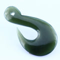 ArthurGem Natural Canadian Nephrite Jade Fish Hook Carving Necklace Pendant