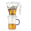 600ml 20oz Microwave & Dishwasher Safe Brew Master Fine Mesh Bottom Dispensing Large Tea Strainer Reusable Tea Filter with Lid