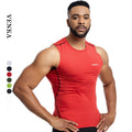 High Quality Solid Color Polyester Men's Tight Training Vest Running Workout Sleeveless Top Mens Fitness Basketball Tank Top
