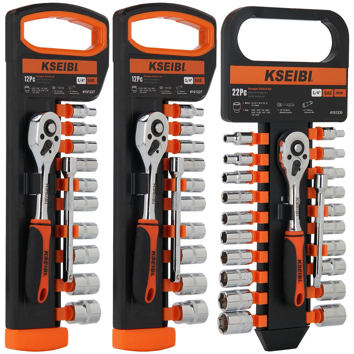 Carbon Steel Hexagon Socket and Ratchet Set 1/4 22pcs