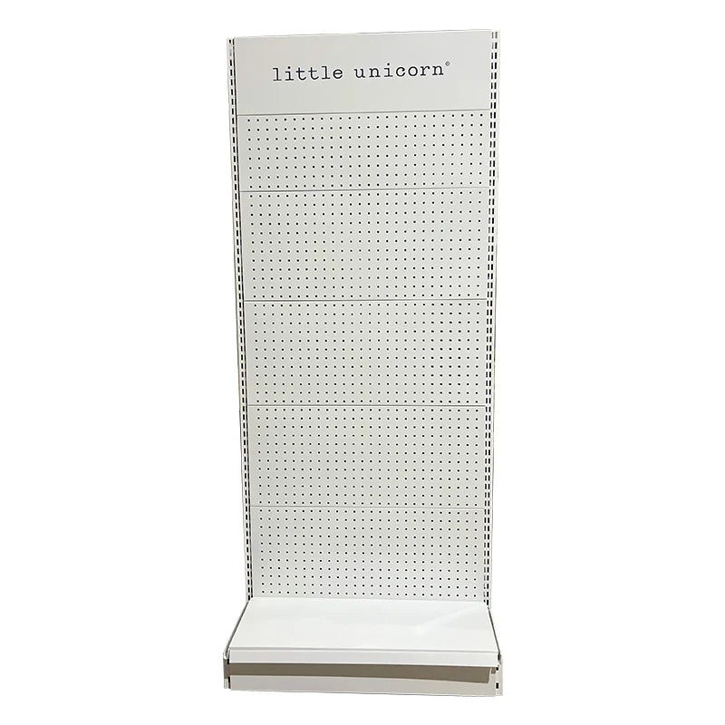 Heavy Duty White Single-Sided Display Shelf Factory Customizable Size and Color Supermarket Gondola Shelving Rack